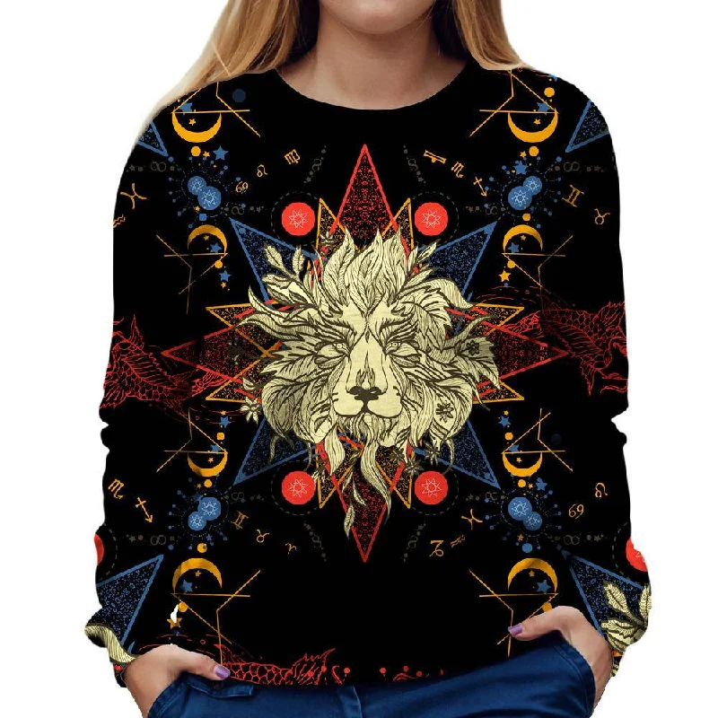 modern athletic hoodieLion Zodiac Womens Sweatshirt