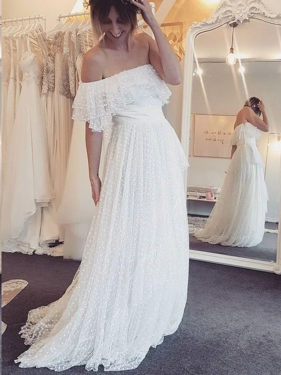 Crazy Savings Lace Prom Dresses A-line Off-the-shoulder One Shoulder Polka Dot Long Prom Dress JKL1339 Crazy Savings Lace Prom Dresses A-line Off-the-shoulder One Shoulder Polka Dot Long Prom Dress JKL1339