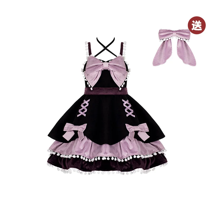 witch jsk+bow (black purple color)