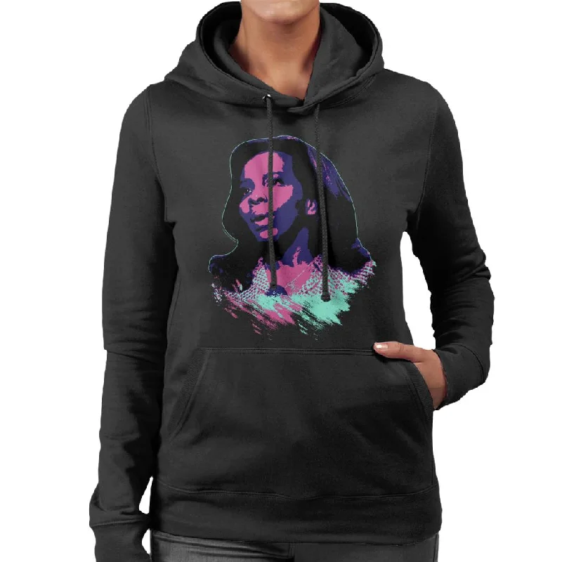 fashion casual hoodiefashion casual hoodieTV Times Soul Singer Gladys Knight 1971 Pop Art Stylised Women's Hooded Sweatshirt