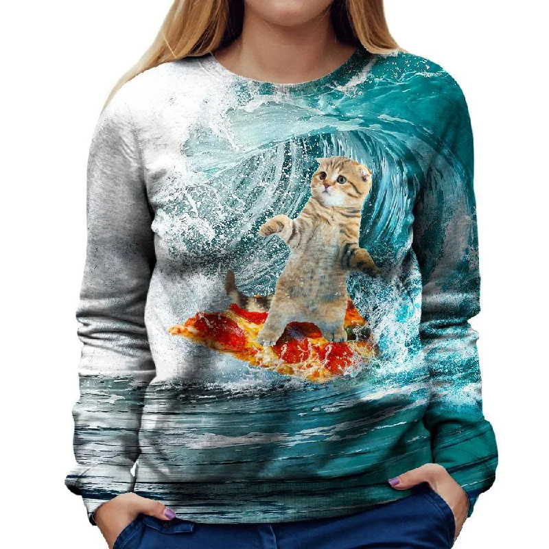 performance workout sweatshirtSurfing Kitty Womens Sweatshirt