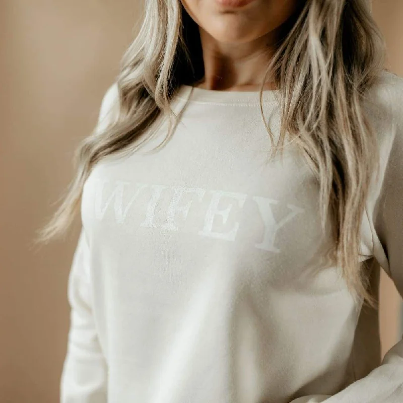 Extra Savings contemporary fitness sweatshirtWifey Crew