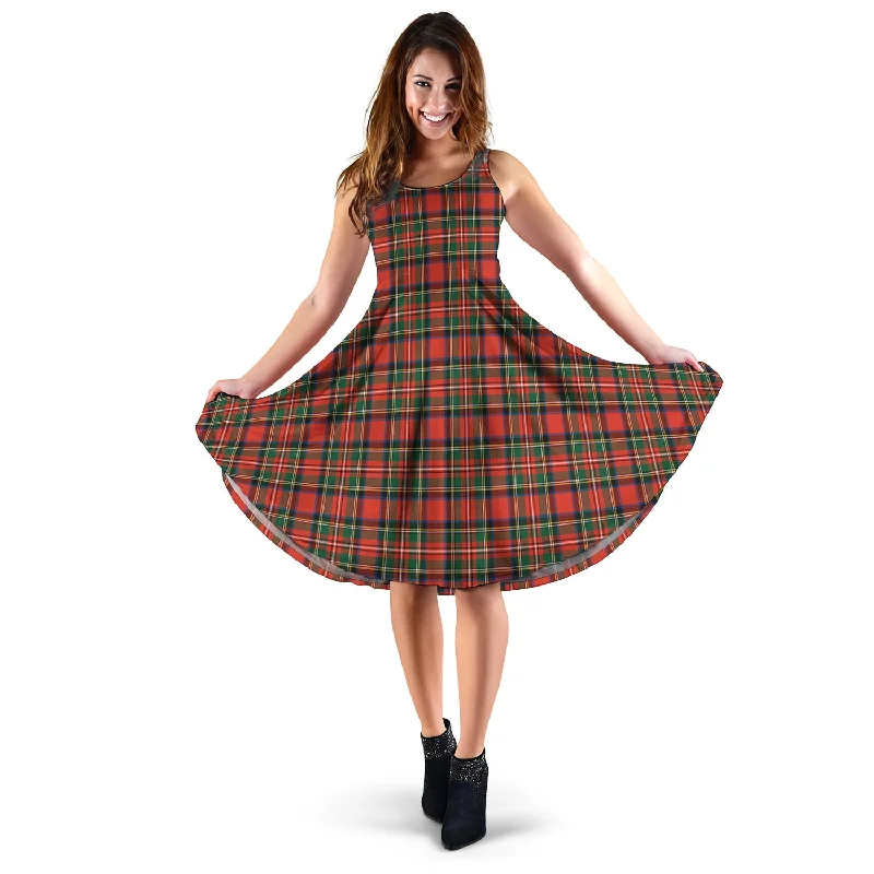 Big Savings Stewart Royal Modern Tartan Sleeveless Midi Womens Dress