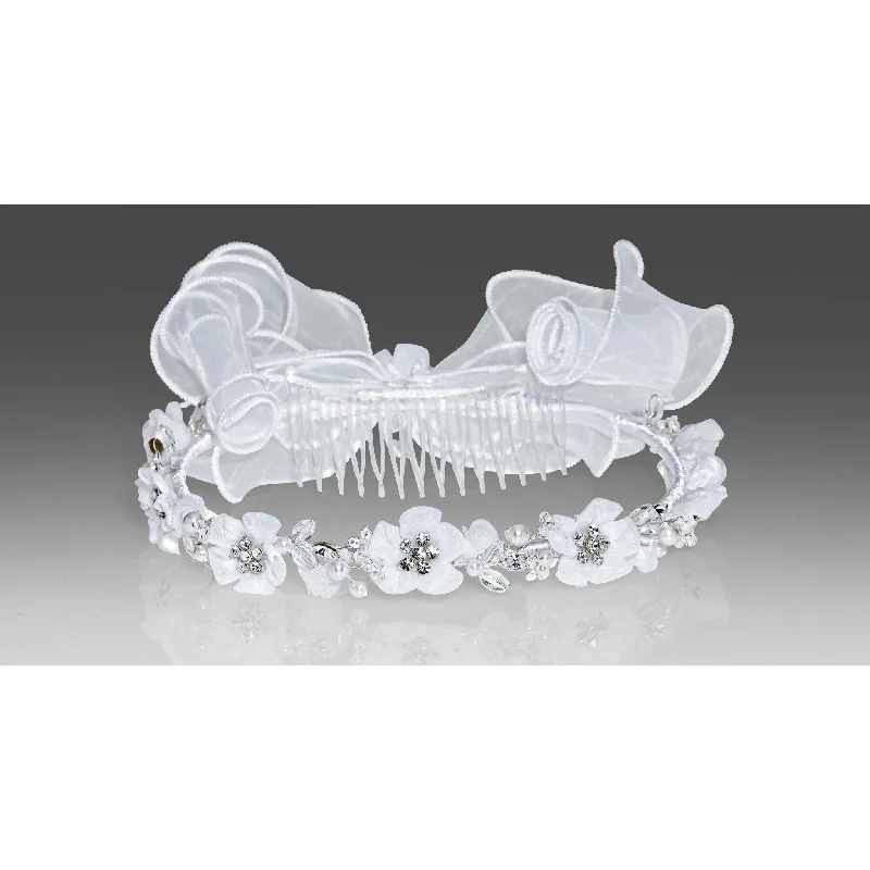 statement dressFloral Tiara with Curly Bow