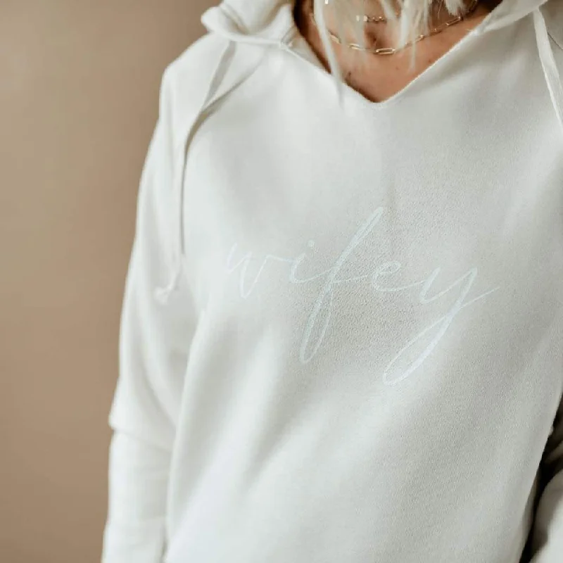 Hurry In versatile gym hoodieWifey (cursive) Hoodie