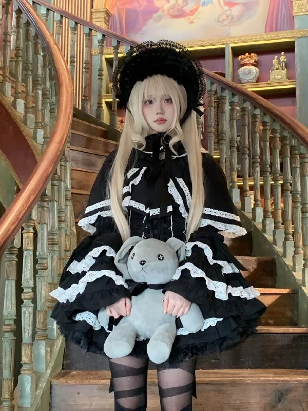 trendy dressMengfuzi~Doll Heart~Gorgeous Lolita Dress Vintage OP Cape Set