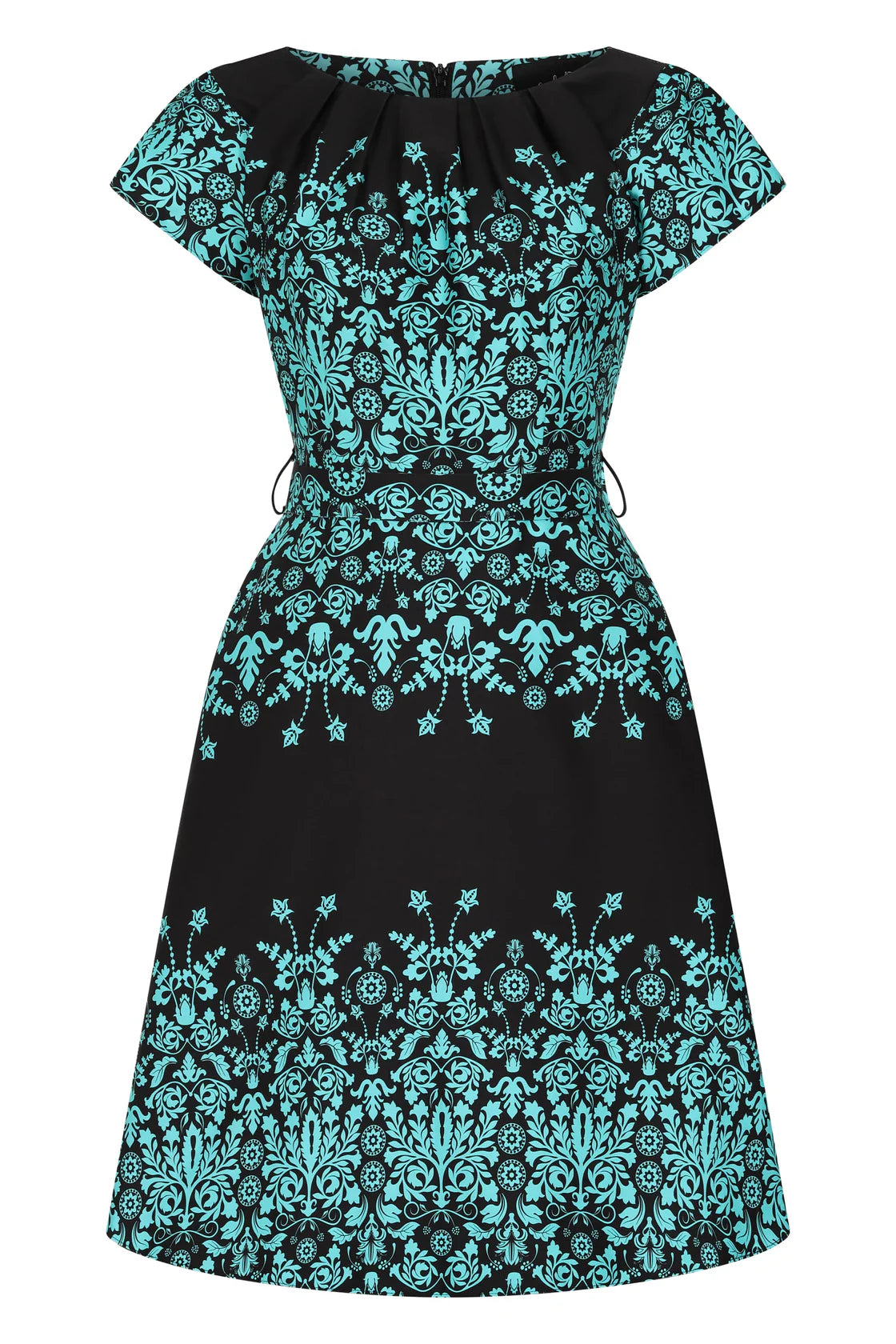 wrap-around dressBlue Damask Border Day Dress