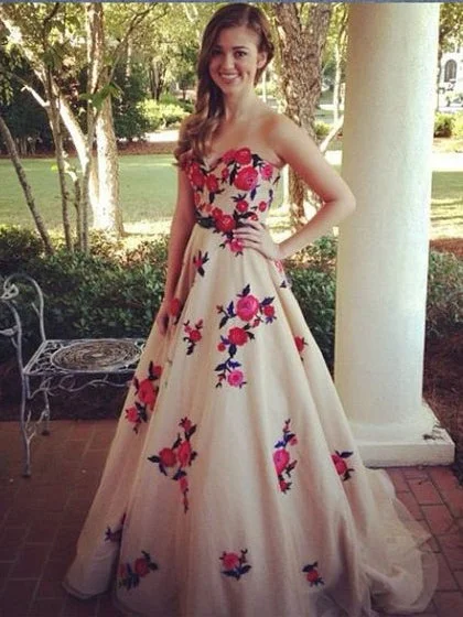 Deal Dash Long Prom Dresses Sweetheart Sweep Train A Line Embroidery Prom Dress Sexy Evening Dress JKL737 Deal Dash Long Prom Dresses Sweetheart Sweep Train A Line Embroidery Prom Dress Sexy Evening Dress JKL737