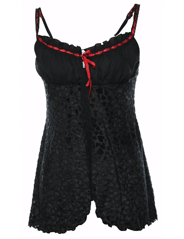 casual coatBlack & Red Contrast Babydoll - S