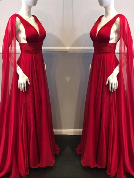 Extra Discounts Red Prom Dresses A-line Sweep/Brush Train V-neck Beautiful Prom Dress Long Evening Dress JKL754 Extra Discounts Red Prom Dresses A-line Sweep/Brush Train V-neck Beautiful Prom Dress Long Evening Dress JKL754
