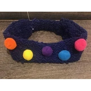 Special Promotion flowy evening dressCach Cach Blue Pom Pom Headband