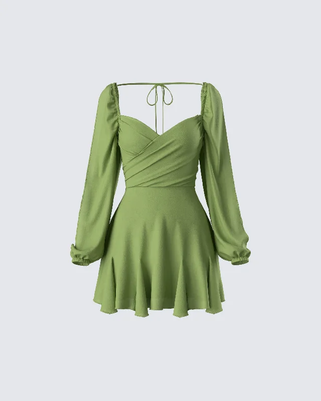 midi dressDori Green Cross Front Mini Dress