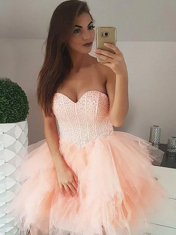Exclusive Savings Chic Homecoming Dresses Sweetheart Beading Sparkly Short Prom Dress Tulle Party Dress JK928 Exclusive Savings Chic Homecoming Dresses Sweetheart Beading Sparkly Short Prom Dress Tulle Party Dress JK928