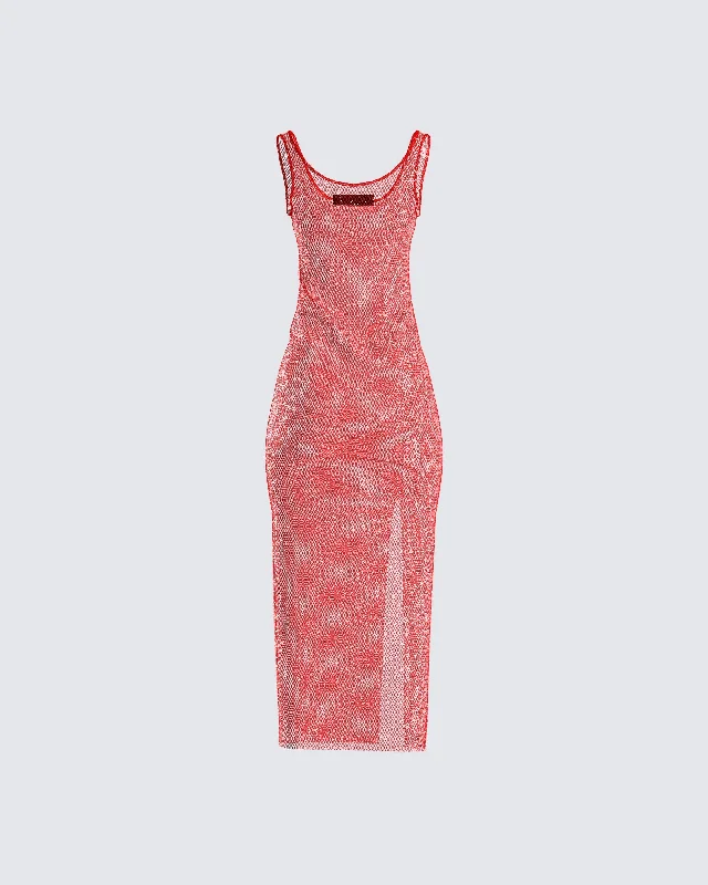 flowy dressSkye Red Shimmer Dress