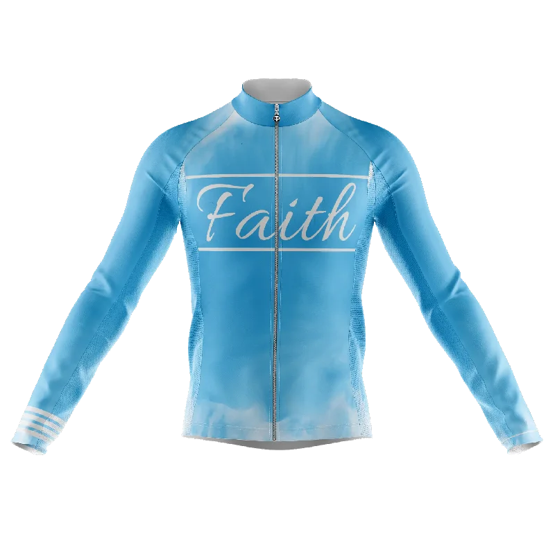 Lowest Price high-end athletic hoodieFaith Blue Long Sleeve Cycling Jersey