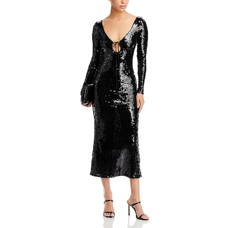 Exclusive Access denim dressVerona Womens Sequined Long Sleeve Maxi Dress