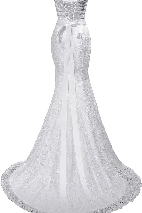 Price Reduction Elegant Mermaid Sweetheart Lace up Back Wedding Dresses