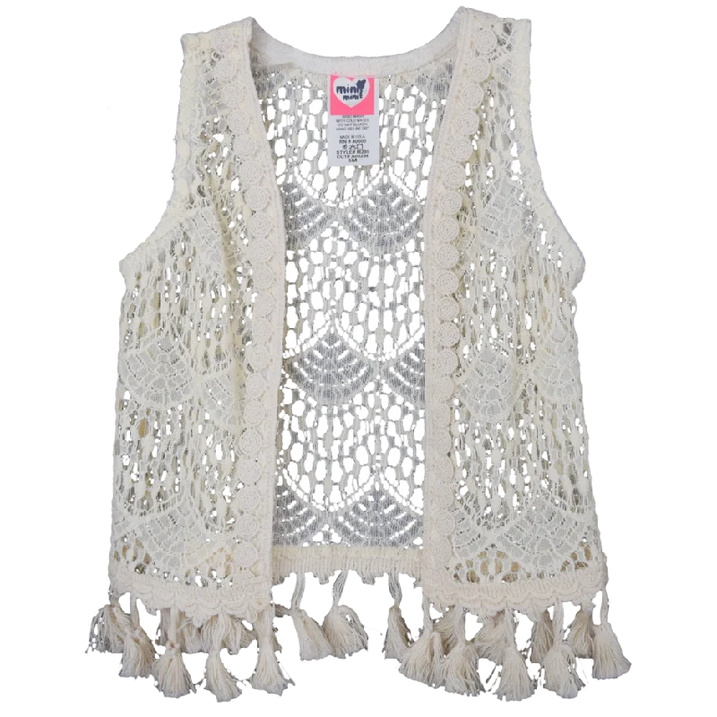 comfy maxi dressLittle Mass Crochet Ivory Lace Vest