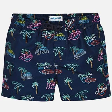 casual day dressPatterned swim trunks