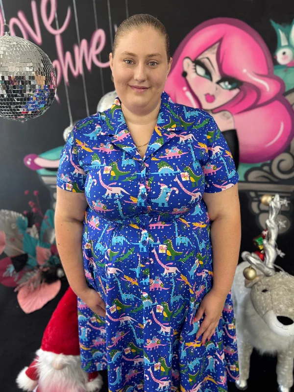 comfy dressPeggy Swing Dress in Christmas Dino's