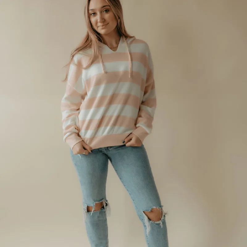 Bonus Savings performance gym sweatshirtStriped Hooded Sweatshirt - Pink