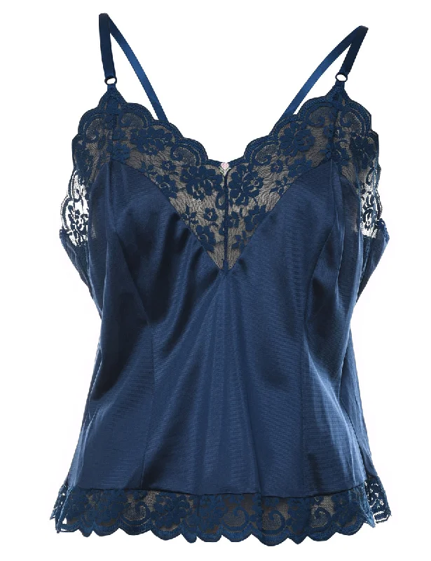 wool-blend coatNavy Lace Trim Cami Top - S