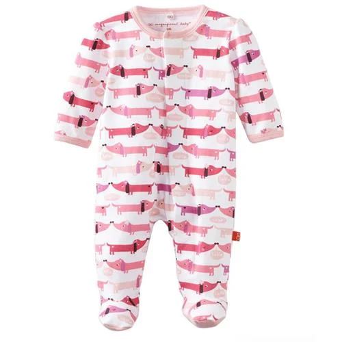 textured dressMagnificent Baby Pink Hot Dog Magnetic Footie