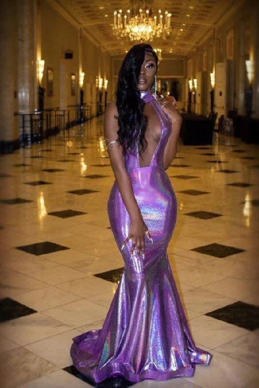 Closeout Sale High Neck Hollow Neckline Sleeveless Floor Length Mermaid Prom Dresses Closeout Sale High Neck Hollow Neckline Sleeveless Floor Length Mermaid Prom Dresses