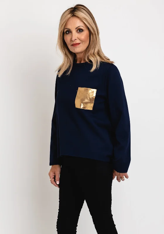 warm pullover hoodiewarm pullover hoodieD.e.c.k by Decollage Gold Pocket Sweatshirt, Navy