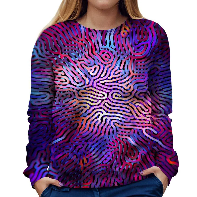 Amazing Deals loose fit athletic hoodiePurple Maze Womens Sweatshirt