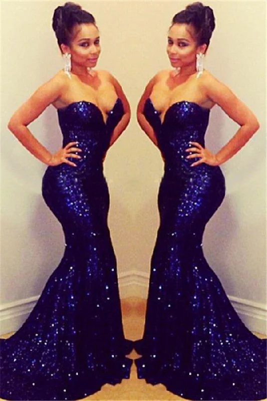 Exclusive Online Offer Charming Sequined Sweetheart Sequined Mermaid Chic Evening Gowns with Train Exclusive Online Offer Charming Sequined Sweetheart Sequined Mermaid Chic Evening Gowns with Train
