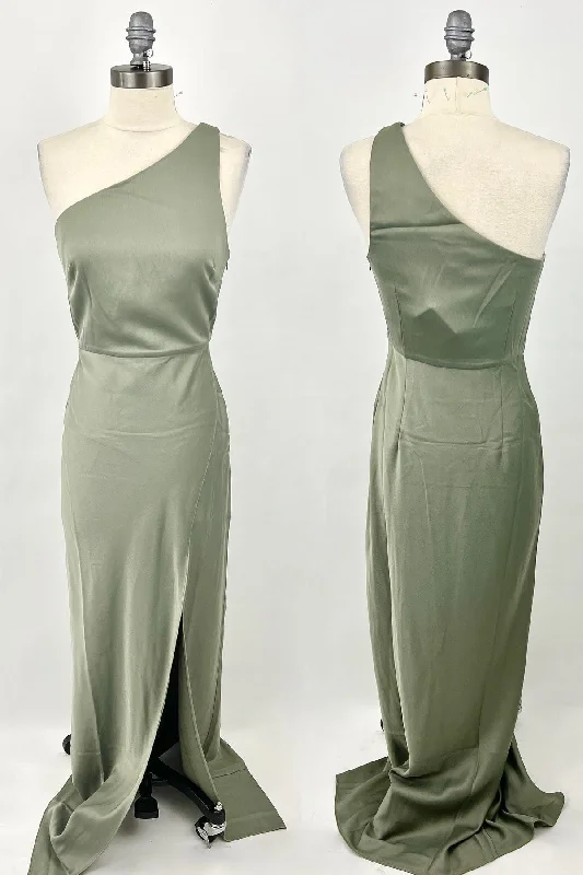 Year-End Clearance bodycon dressOne Shoulder Green Mermaid Long Bridesmaid Dress with Slit Year-End Clearance bodycon dressOne Shoulder Green Mermaid Long Bridesmaid Dress with Slit