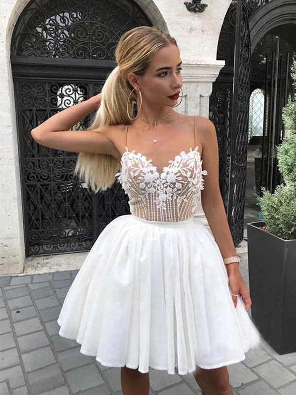 Lowest Price Spaghetti Straps V-neck Homecoming Dress Appliques A-line Short Prom Dress ZWP1901 Lowest Price Spaghetti Straps V-neck Homecoming Dress Appliques A-line Short Prom Dress ZWP1901
