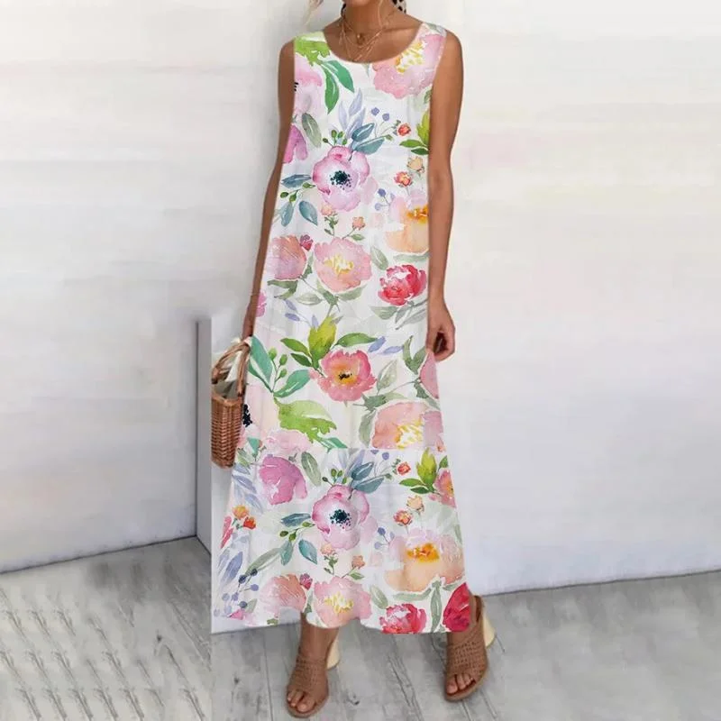 elegant dressCasual Floral Print Dress