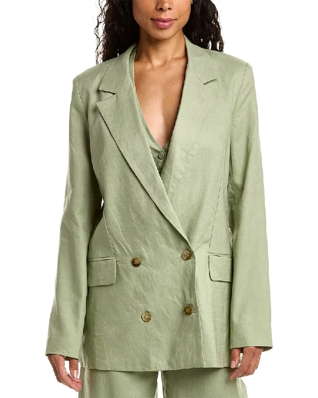 lightweight outerwearNicholas Ayla Double-Breasted Linen Blazer