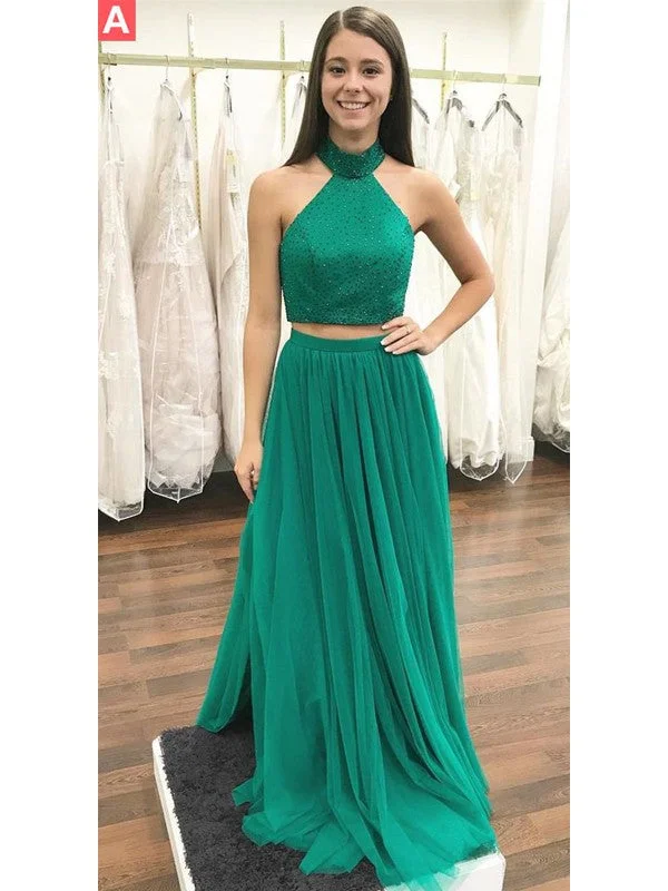 New Markdowns Two Piece Prom Dresses High Neck A-line Floor-length Beautiful Prom Dress JKL795 New Markdowns Two Piece Prom Dresses High Neck A-line Floor-length Beautiful Prom Dress JKL795