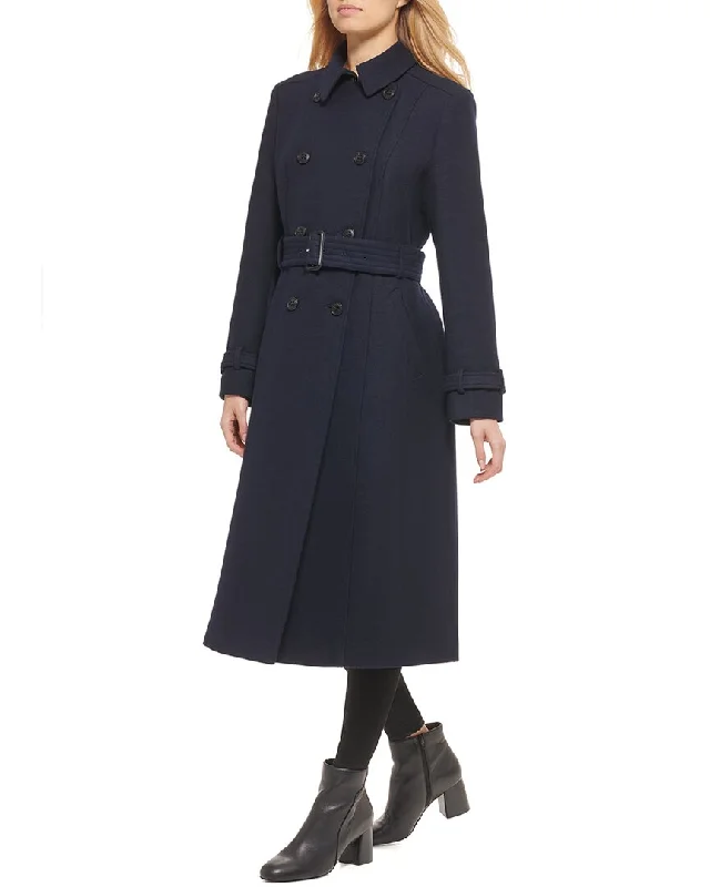 Savings Spectacular Cole Haan Flared Wool-Blend Trench Coat