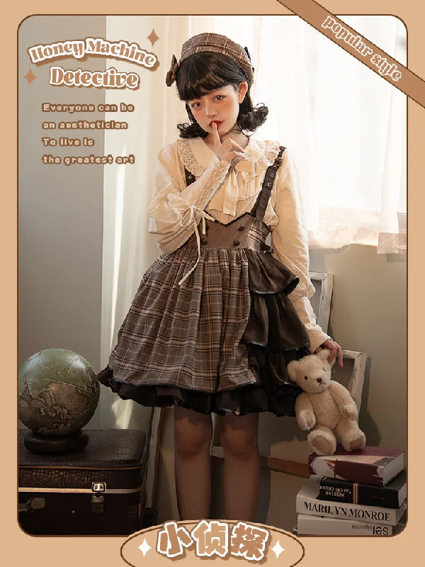 comfy dressHoney Machine~Little Detective~Gothic Punk Lolita Salopette