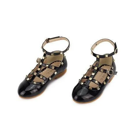 layered dressChloe K Black Studded Anklewrap Flats