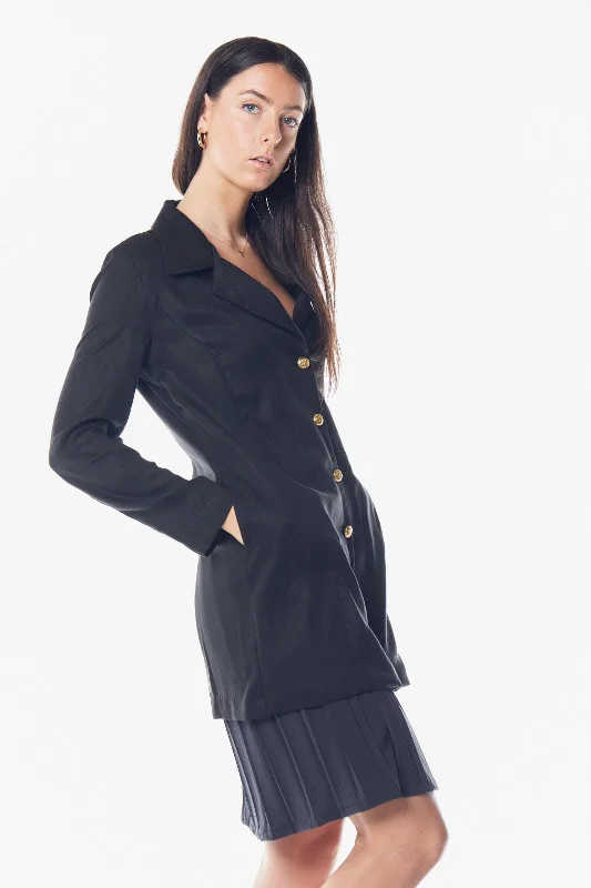 Act Now The Grace Long Blazer Dress in Black