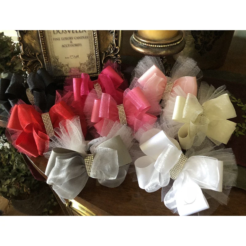 v-neck dressSheer Ribbon Bow