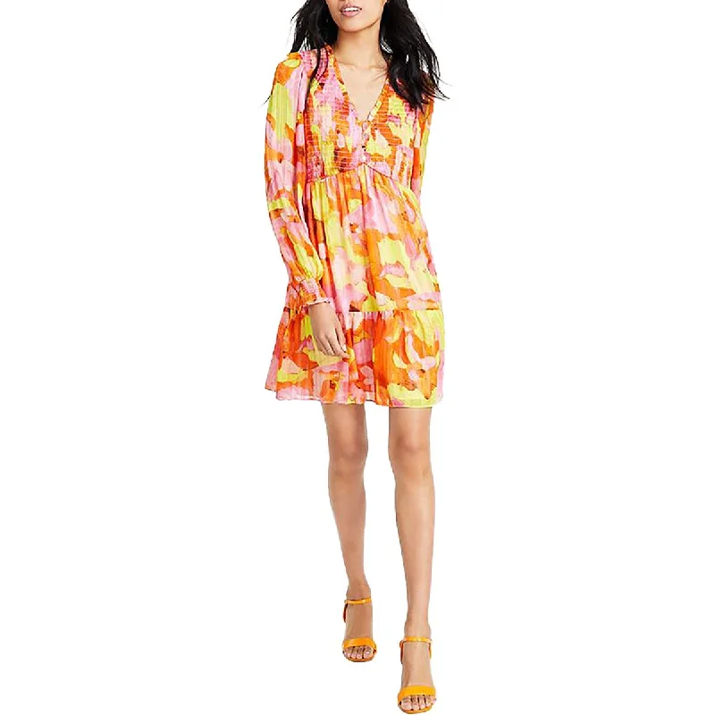 Value Deals casual midi dressWomens V-Neck Rouched Shift Dress