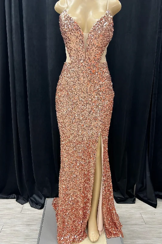 Great Bargains comfy dressPink Mermaid V Neck Lace-Up Back Sequins Long Prom Dress with Slit Great Bargains comfy dressPink Mermaid V Neck Lace-Up Back Sequins Long Prom Dress with Slit