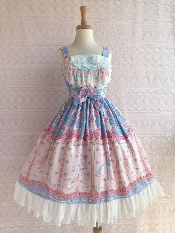 New Markdowns classic fit-and-flare dressYilia~Rose Carousel~Chiffon JSK Dress