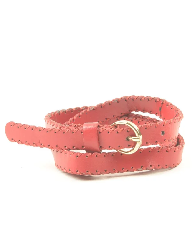 YEAR-End Sale Red Skinny Belt - M