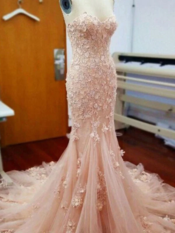 Lowest Price Lace Prom Dresses Sweetheart Sweep Train Blush Pink Long Mermaid Prom Dress JKL1284 Lowest Price Lace Prom Dresses Sweetheart Sweep Train Blush Pink Long Mermaid Prom Dress JKL1284