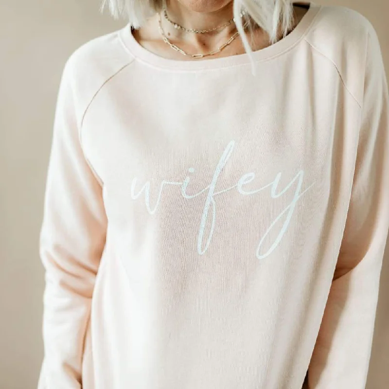 Final Clearance fitness lifestyle hoodieWifey(cursive) Crew