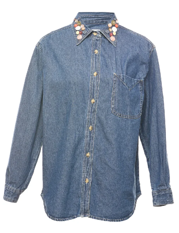 outdoor coatMedium Wash Denim Shirt - M