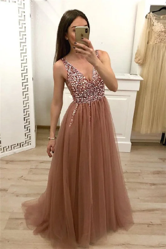 Weekend Special Simple Crystal Straps Shining Sequin Lace-Up Side slit Mermaid SleevelessProm Dresses