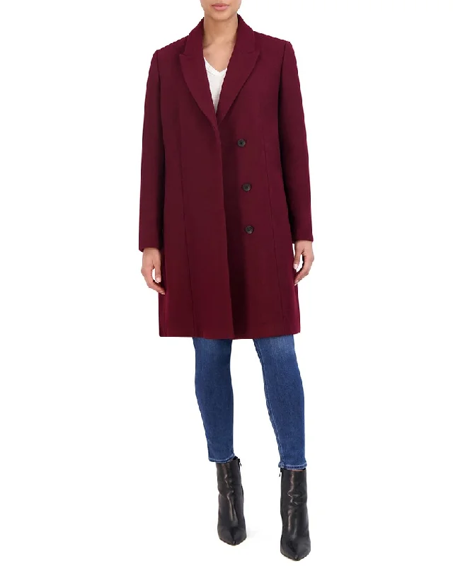 Price Fest Cole Haan Asymmetrical Peak Lapel Wool-Blend Coat